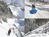 Rolwaling 07 20 Chandraman And Jerome Ryan Use Rope To Descend Steep Snow Section From Tashi Lapcha Pass